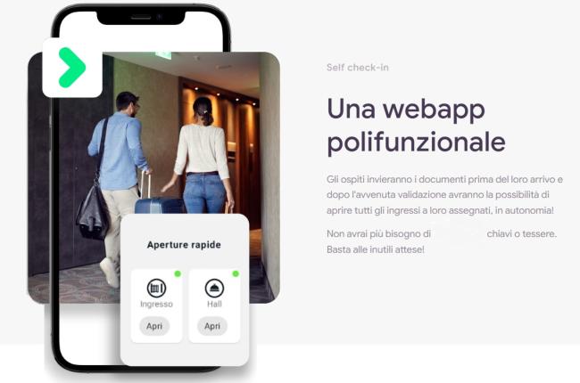 Webapp per self check-in con accesso rapido agli ingressi assegnati.